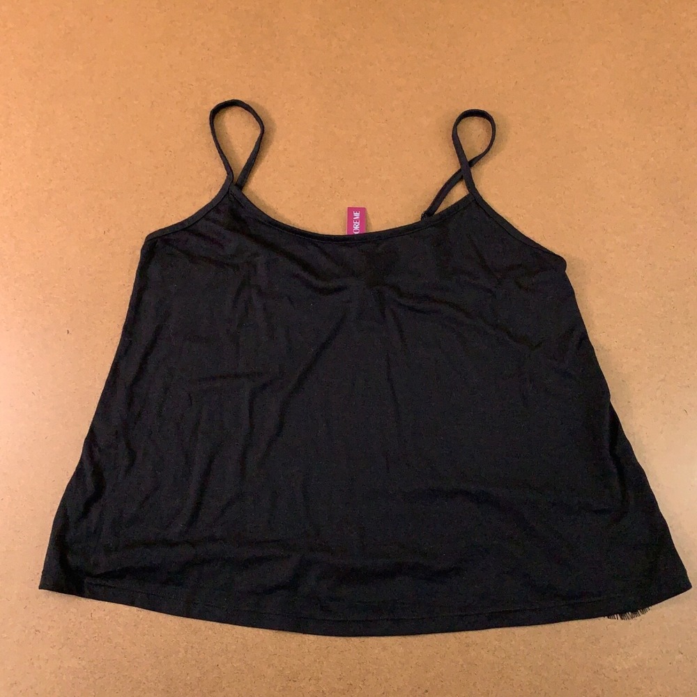 Adore Me Womens Size Large Black‎ Lace Back Adjustable Cami Top NWT
